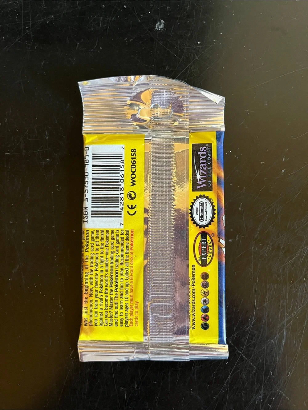 1999 New sealed Pokemon TCG Base Set Booster Pack Charizard Art WTOC long crimp